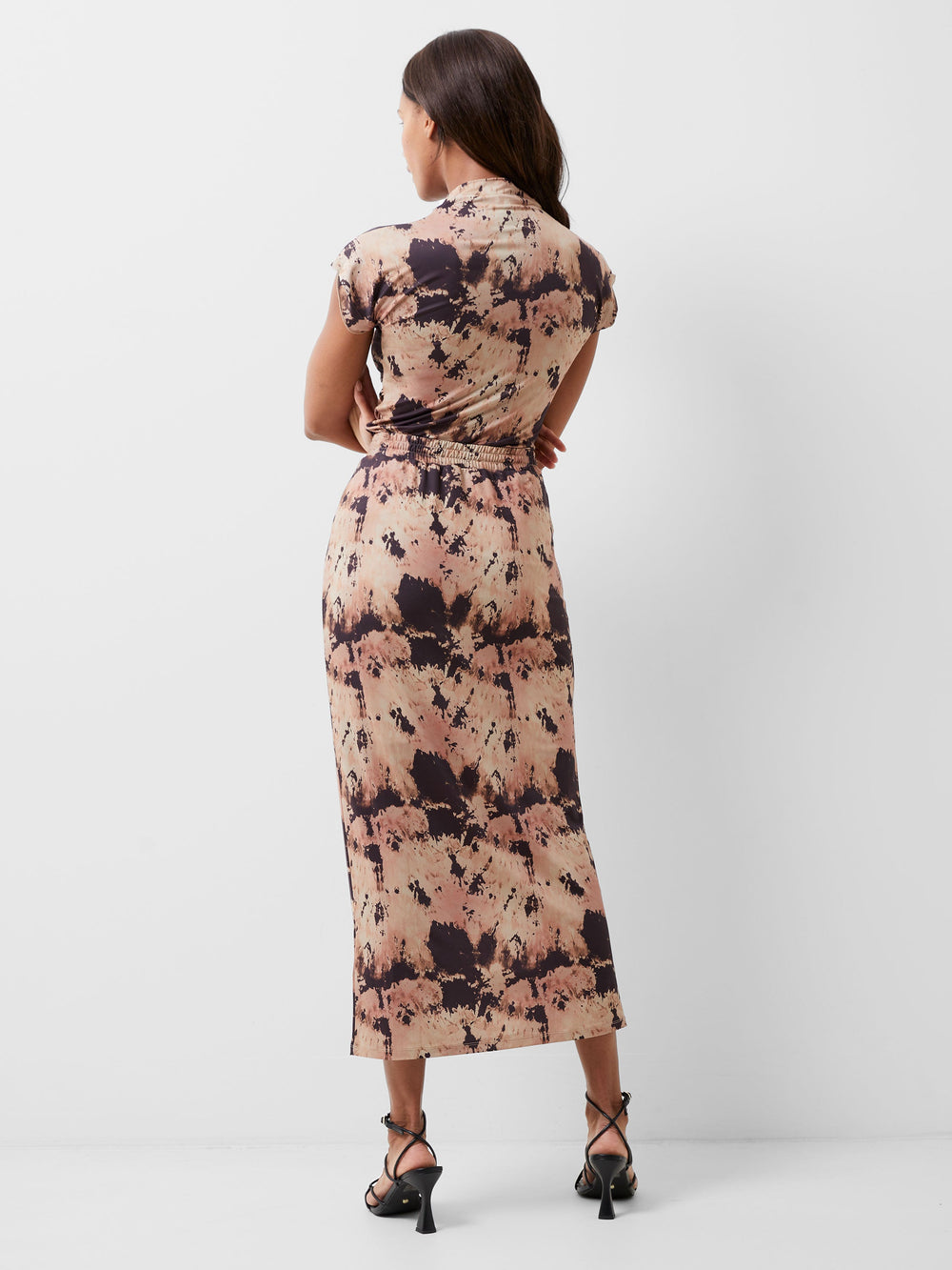 French connection leopard midi skirt best sale