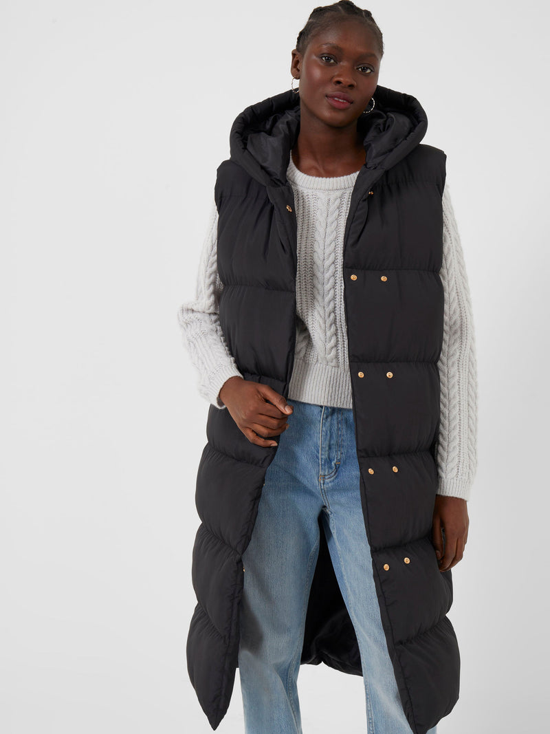 Long Sleeveless Hooded Puffer Jacket | French Connection EU