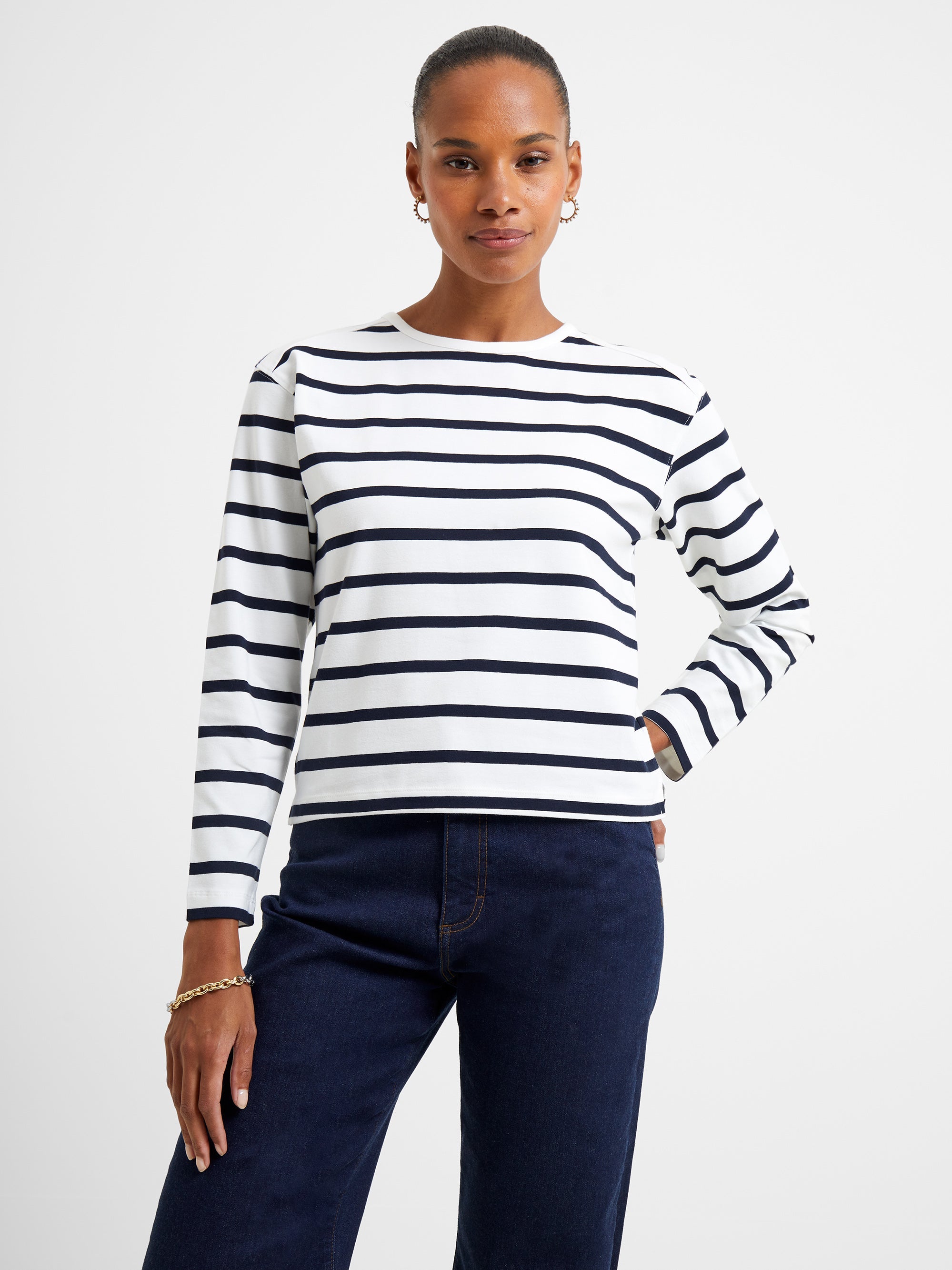 Rallie Stripe Slash Neck Top