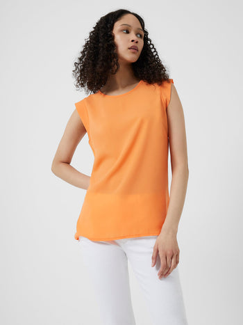 Crepe Light Capped Sleeve Top