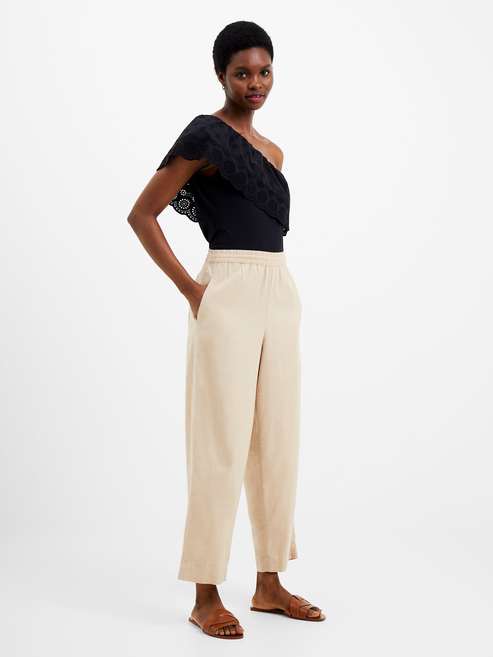 Rosana Broderie One Shoulder Top