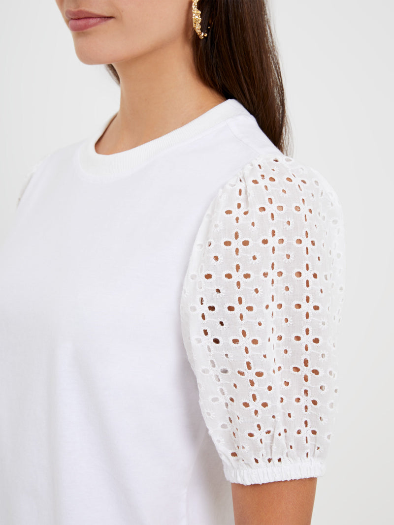 Anglaise Broderie Mix Sleeve Top