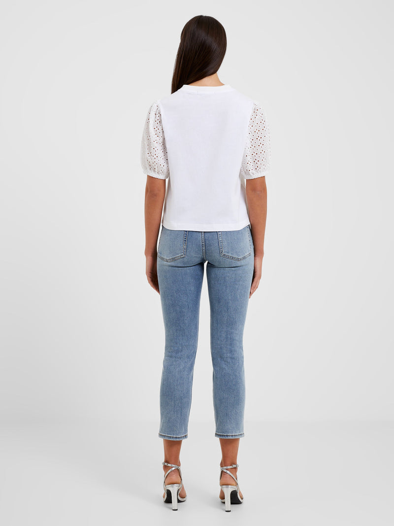 Anglaise Broderie Mix Sleeve Top