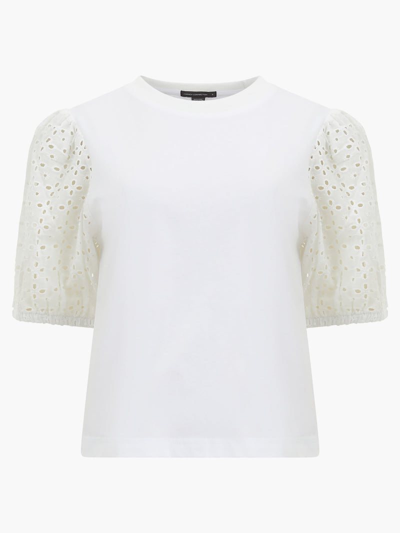 Anglaise Broderie Mix Sleeve Top