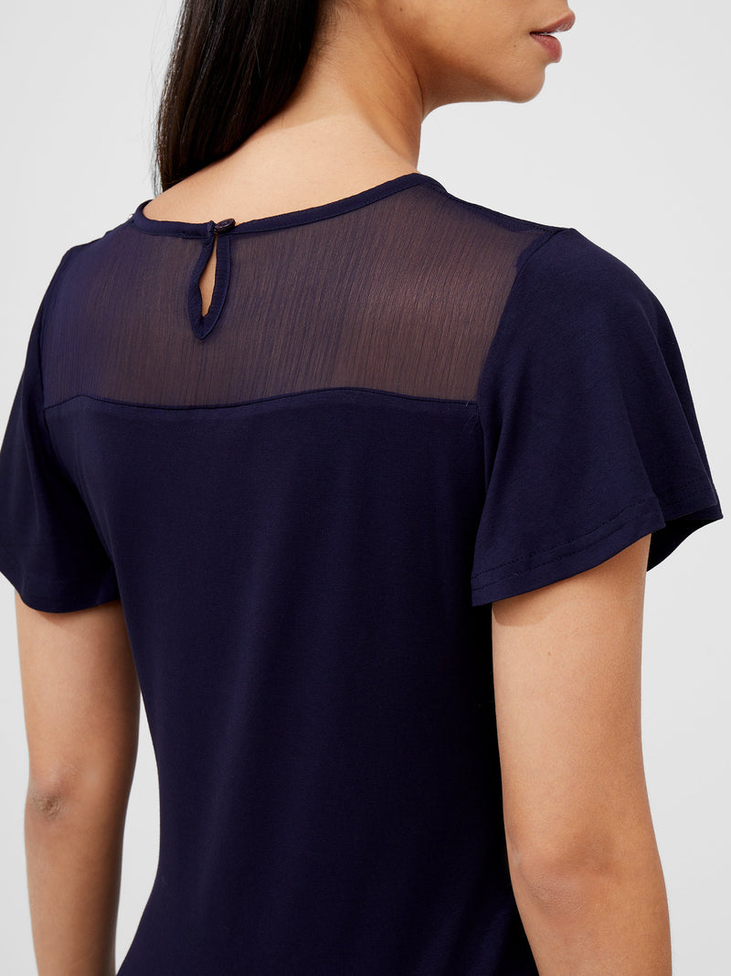 Sheer Panel Angel Sleeve Top | French Connection EU