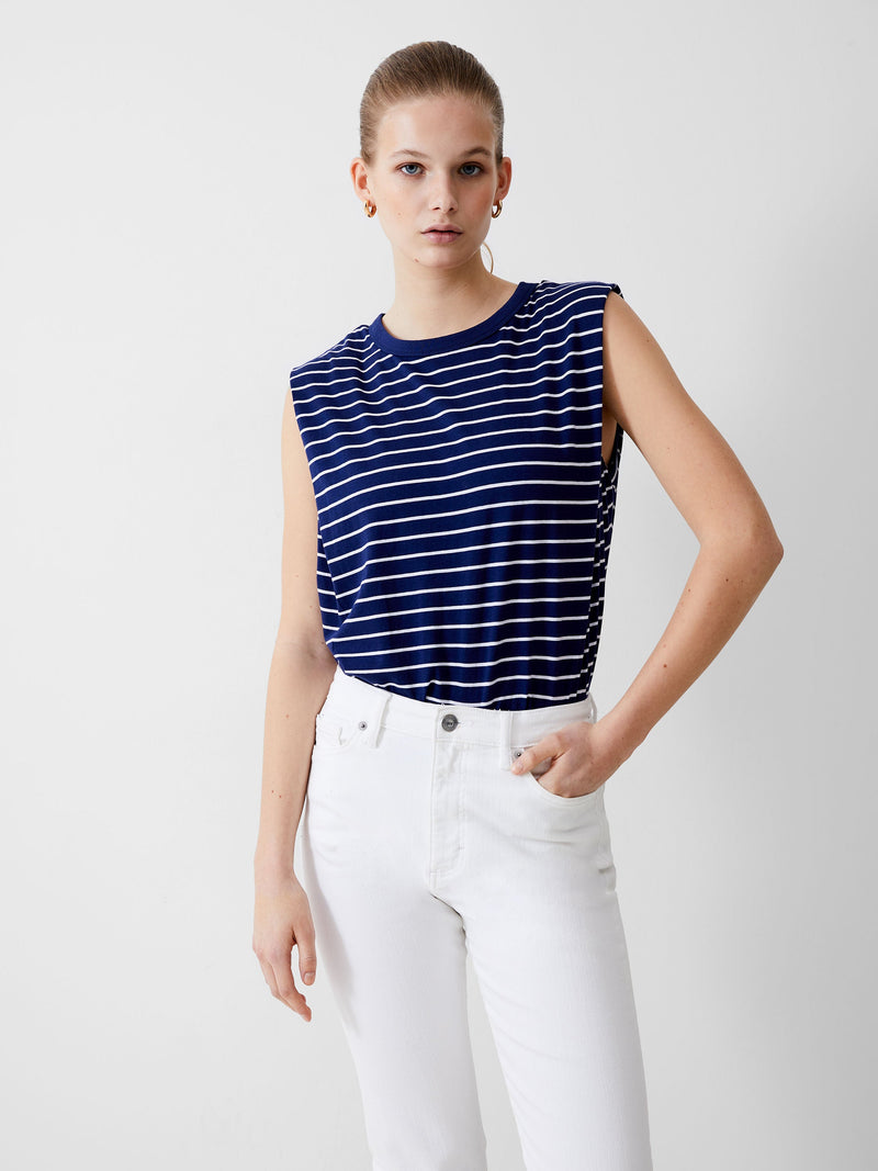 Padded shoulder sleeveless top sale