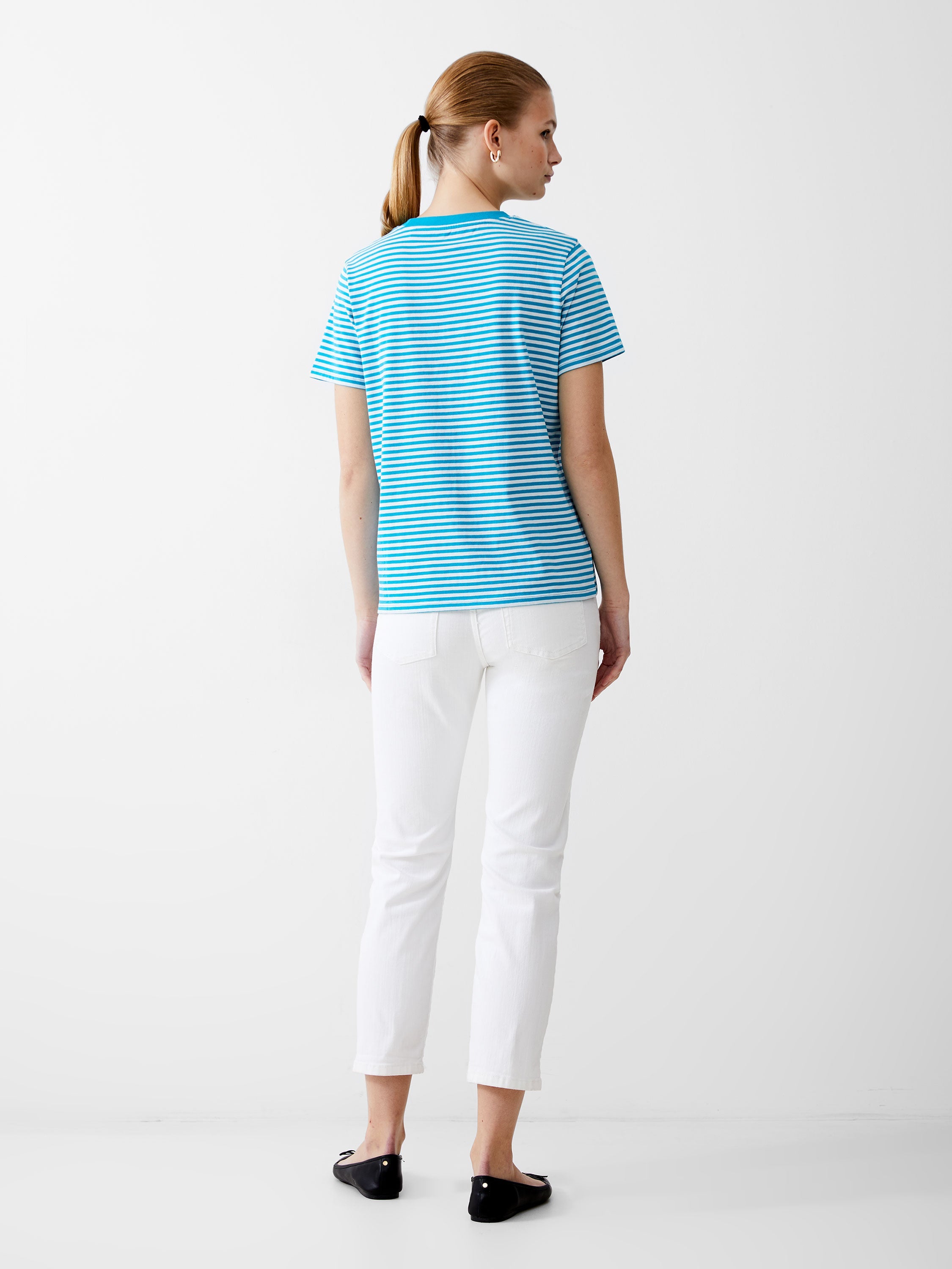 Bonjour Stripe Graphic T-Shirt