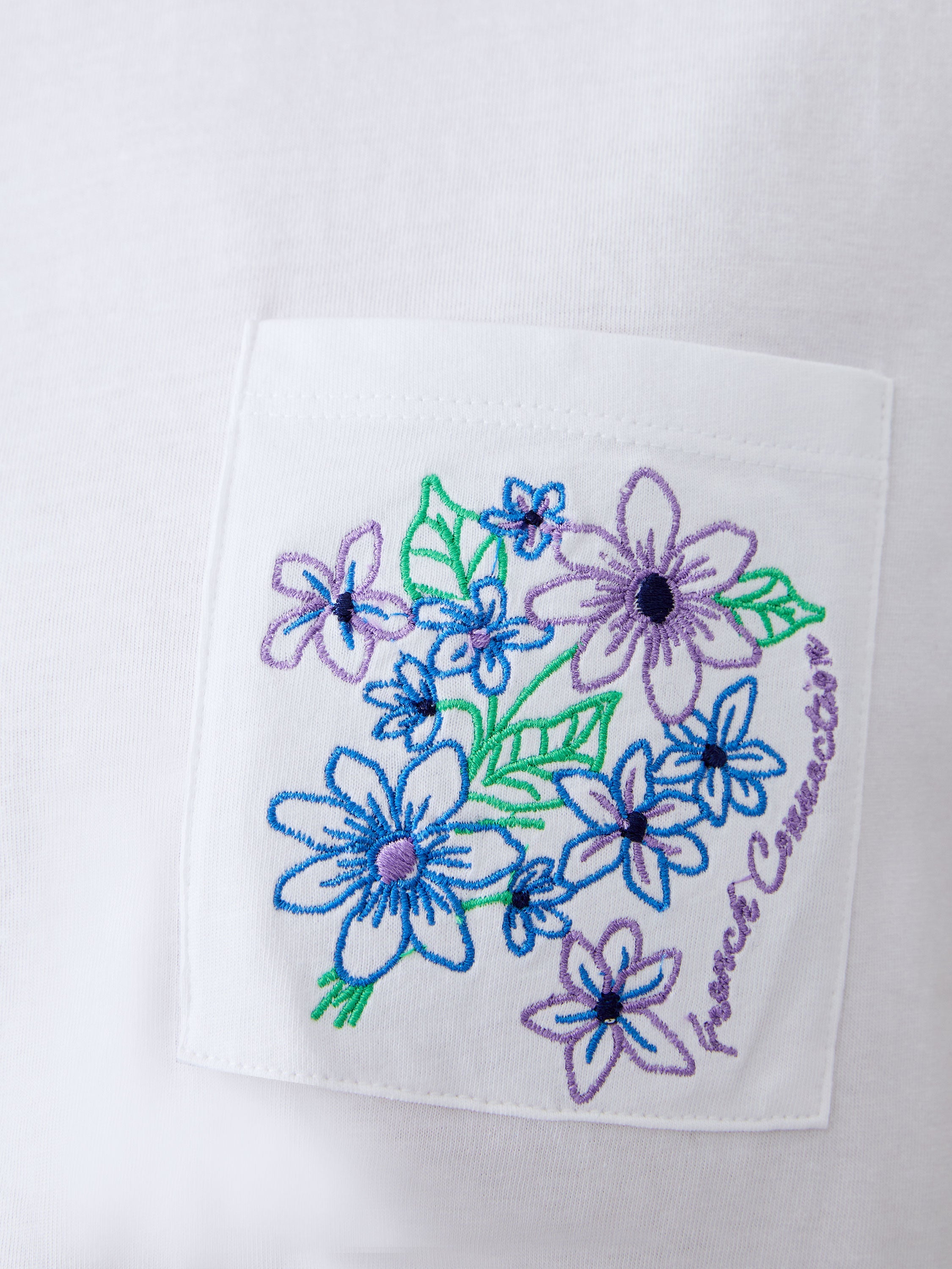 French Connection Flower Embroidered Pocket T-Shirt