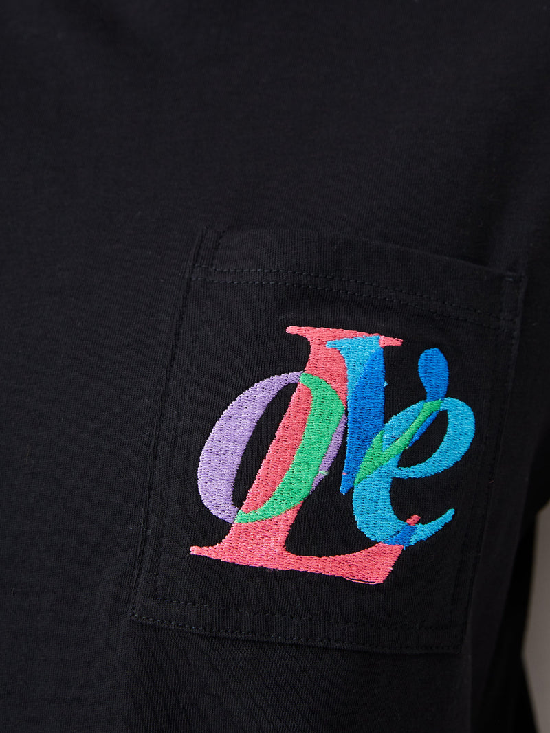 Love Embroidered Pocket T-Shirt