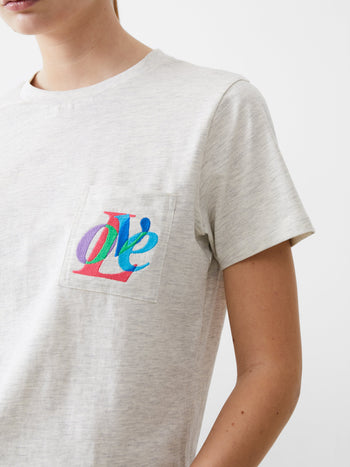 Love Embroidered Pocket T-Shirt