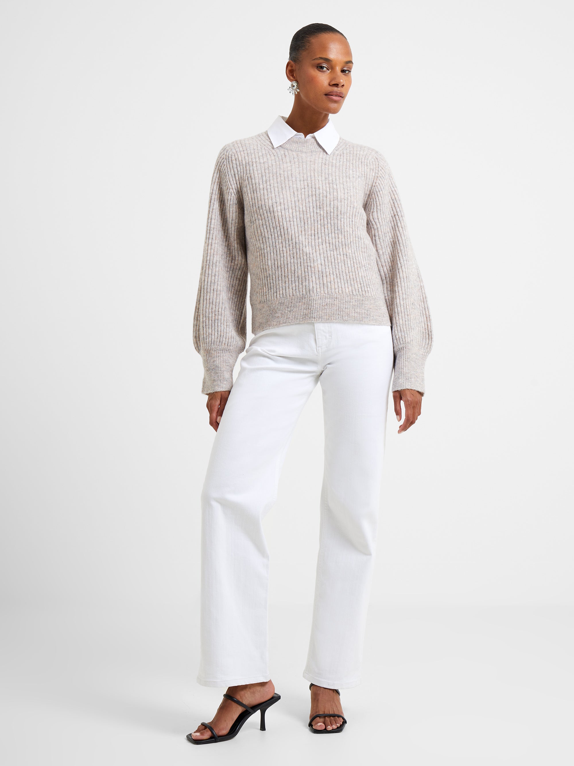 Vhari Knit Ribbed Crew Neck Sweater