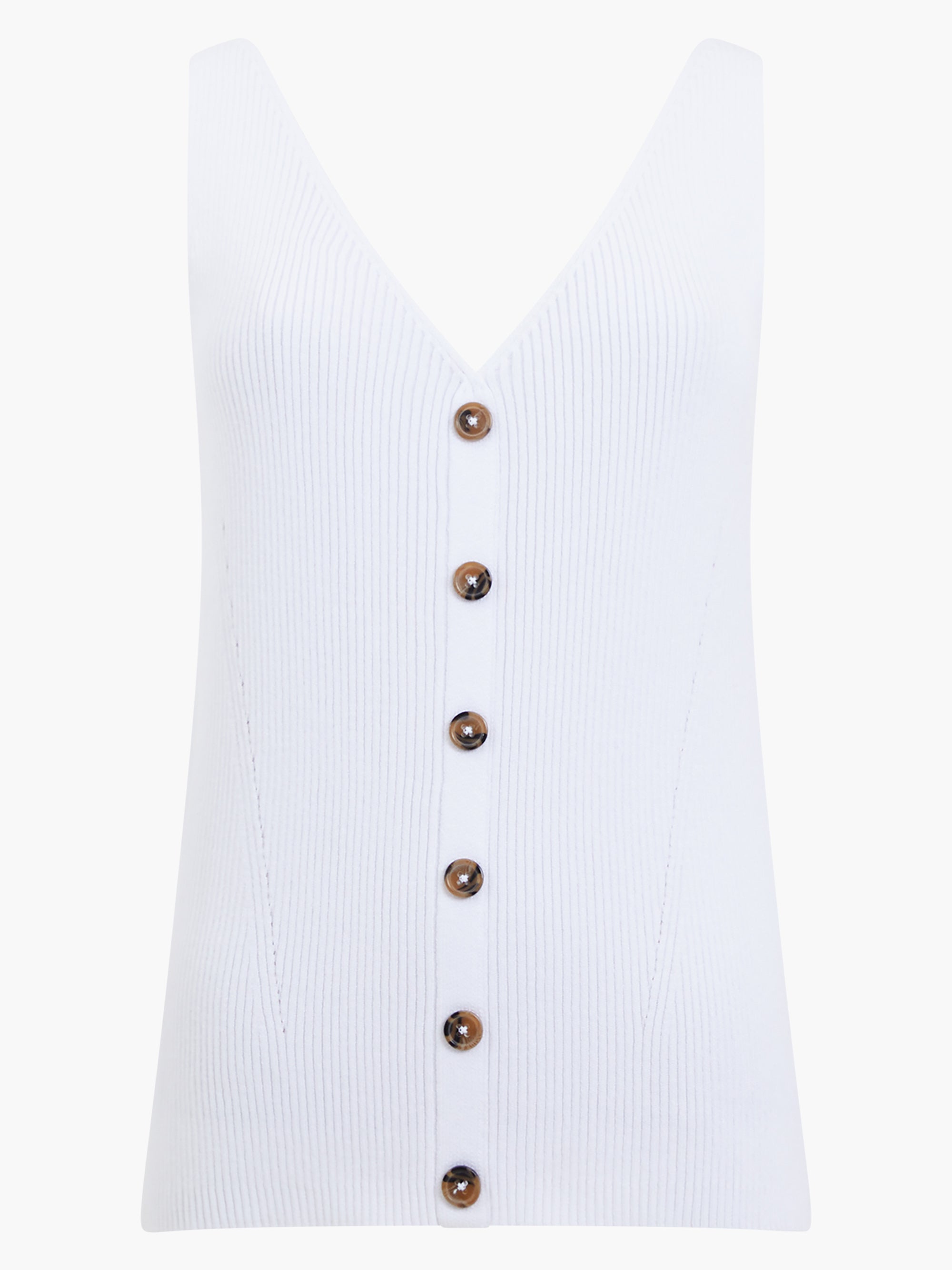 Ribbed Button Through Vest