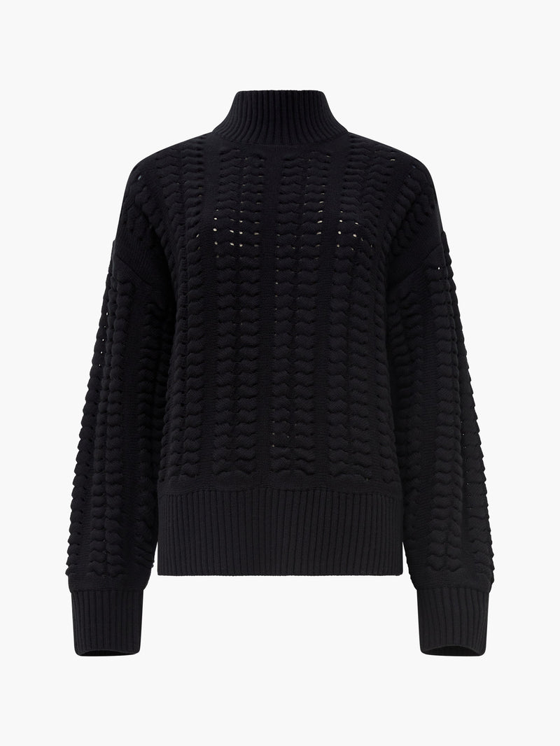 High neck cable knit jumper best sale