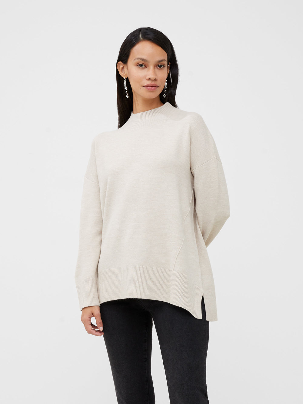 Mock v shop neck jumper