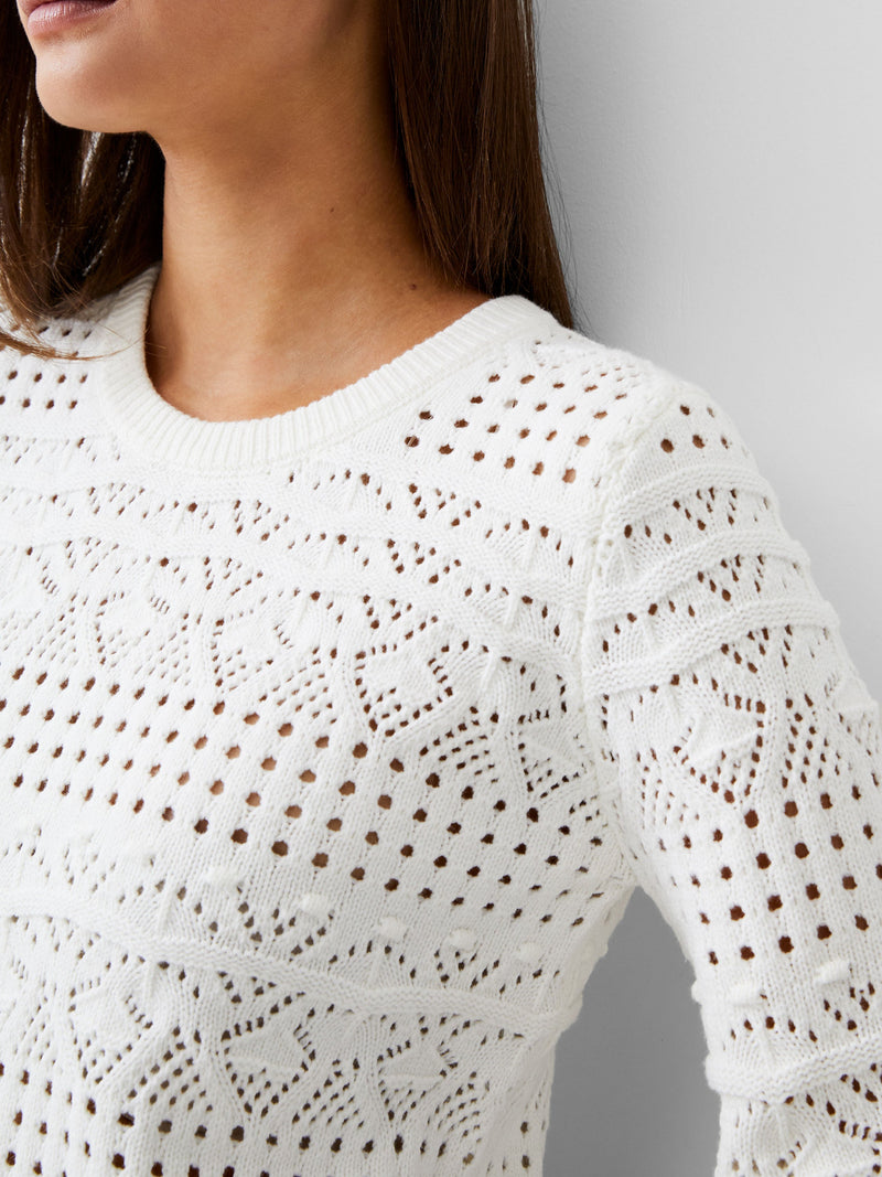 Crochet Bobble Knit Crop Jumper French Connection EU