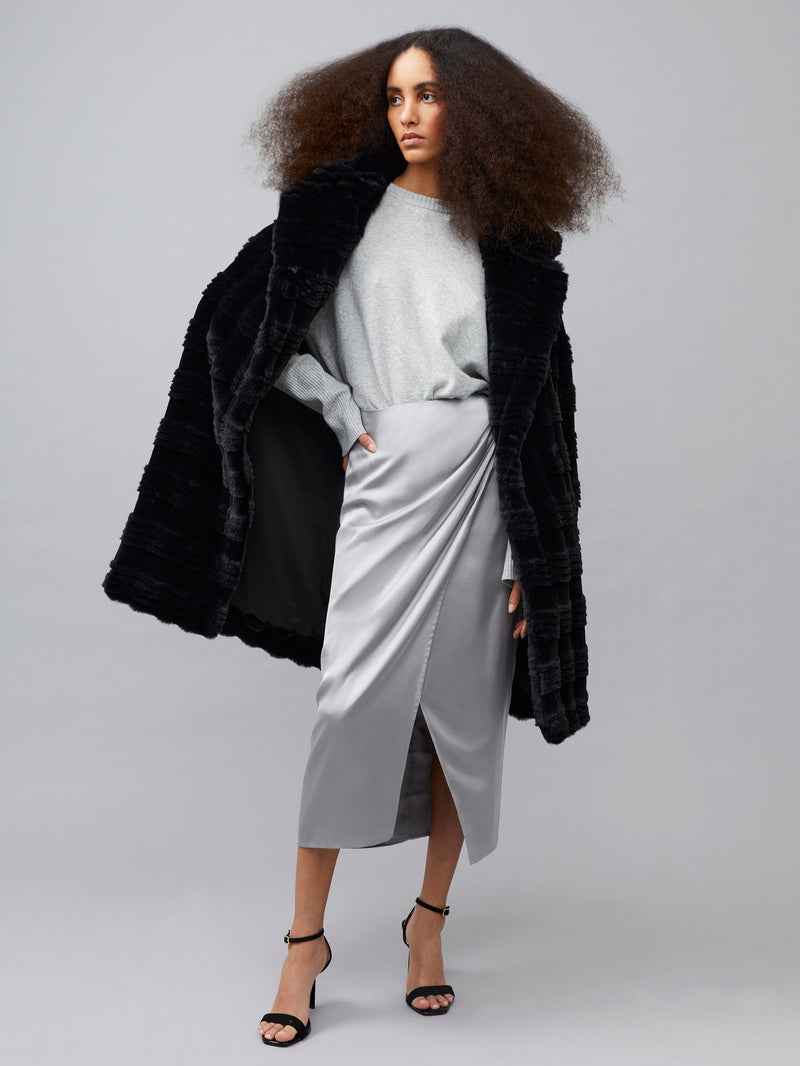 Missguided grey faux fur coat sale