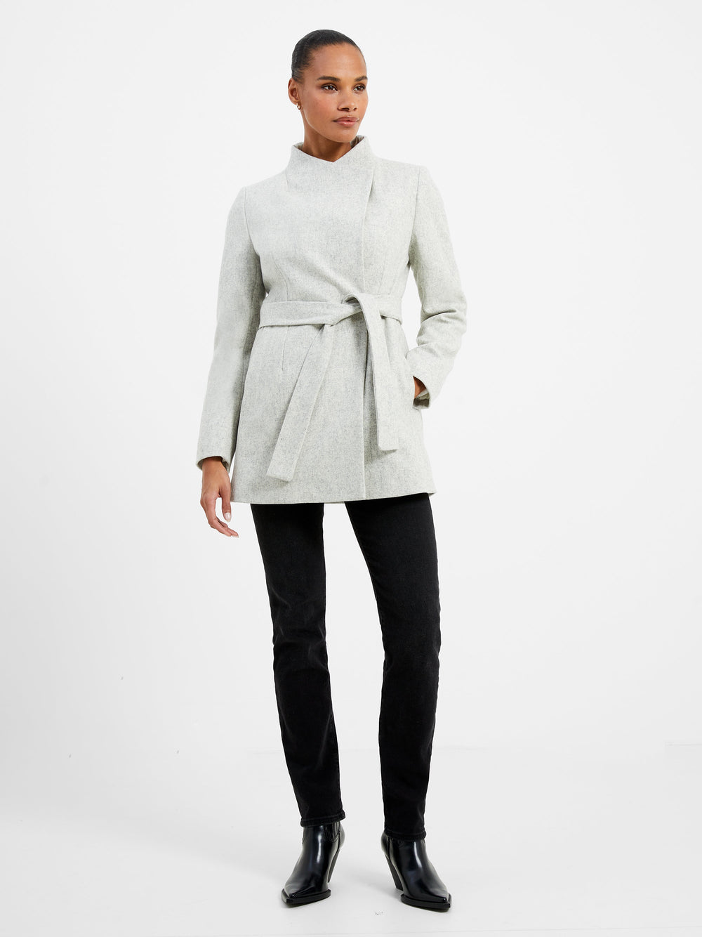 French connection platform felt coat deals