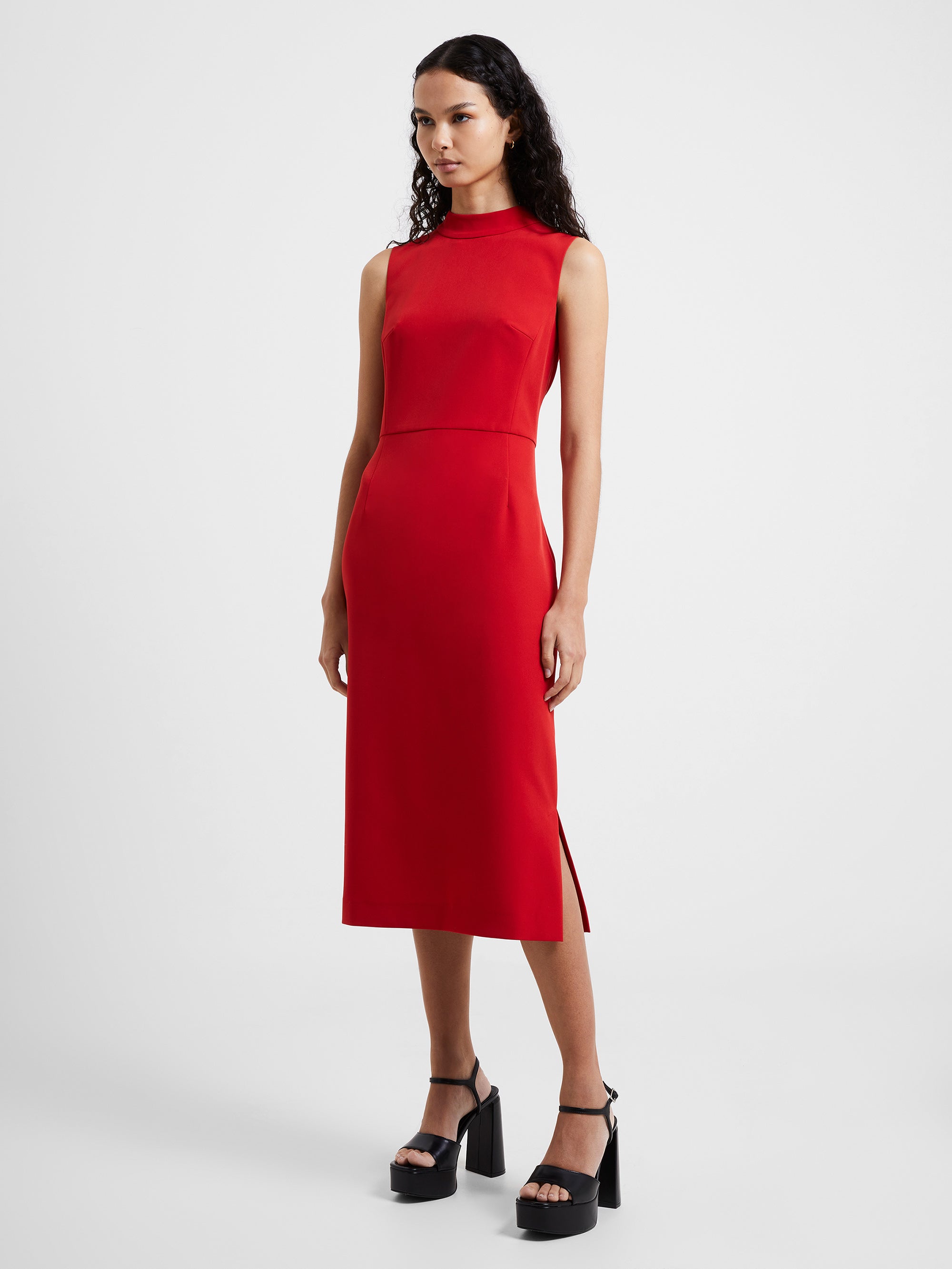 Echo Crepe Mock Neck Dress