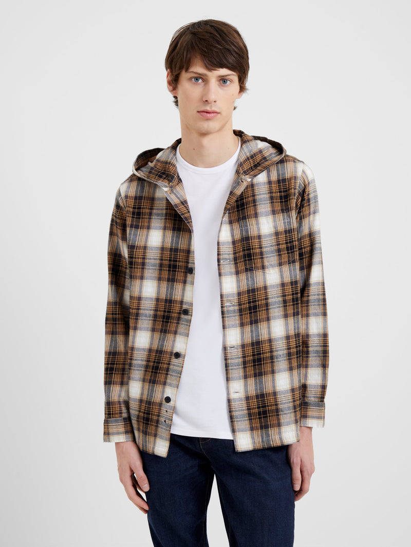 Hooded check clearance shirt