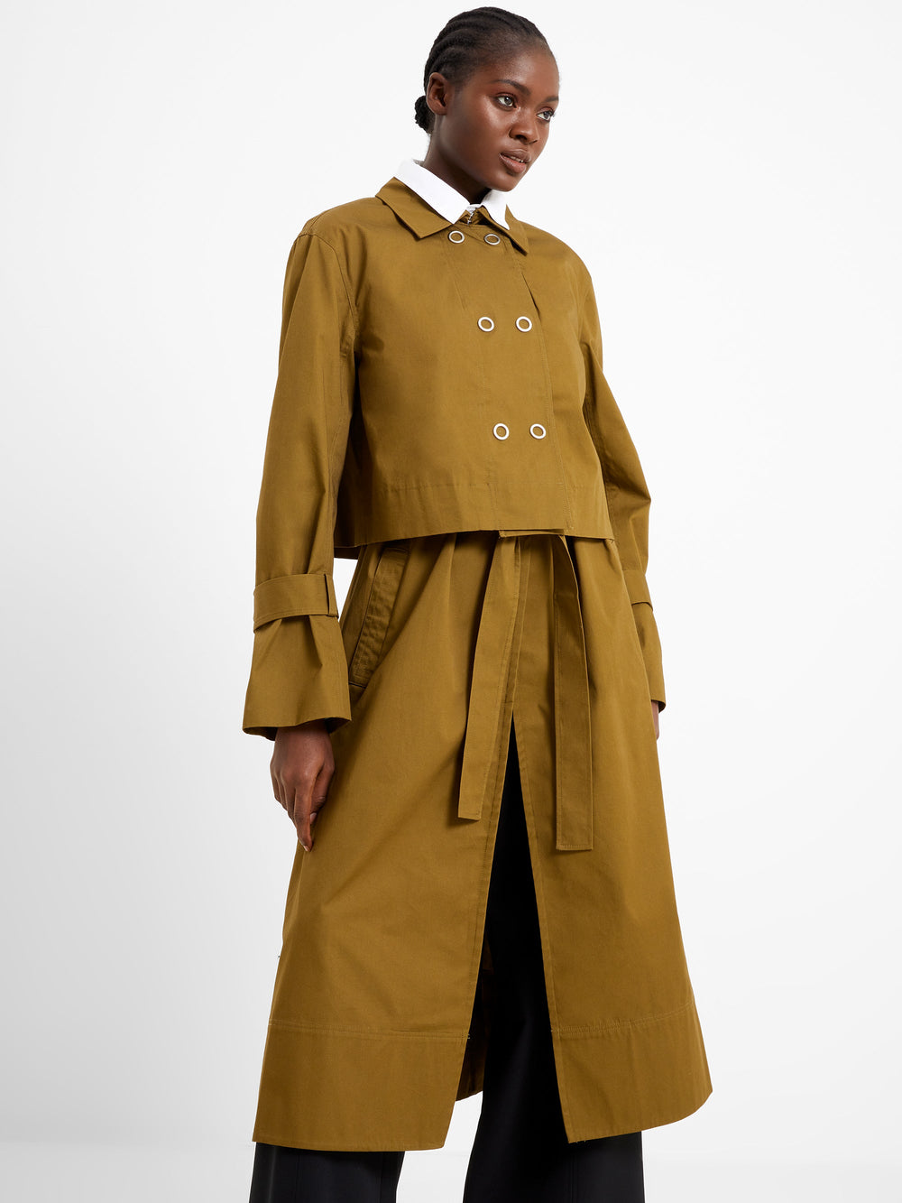 Intuition Paris Trench Coat with Fur Trim 38 - Sold Out