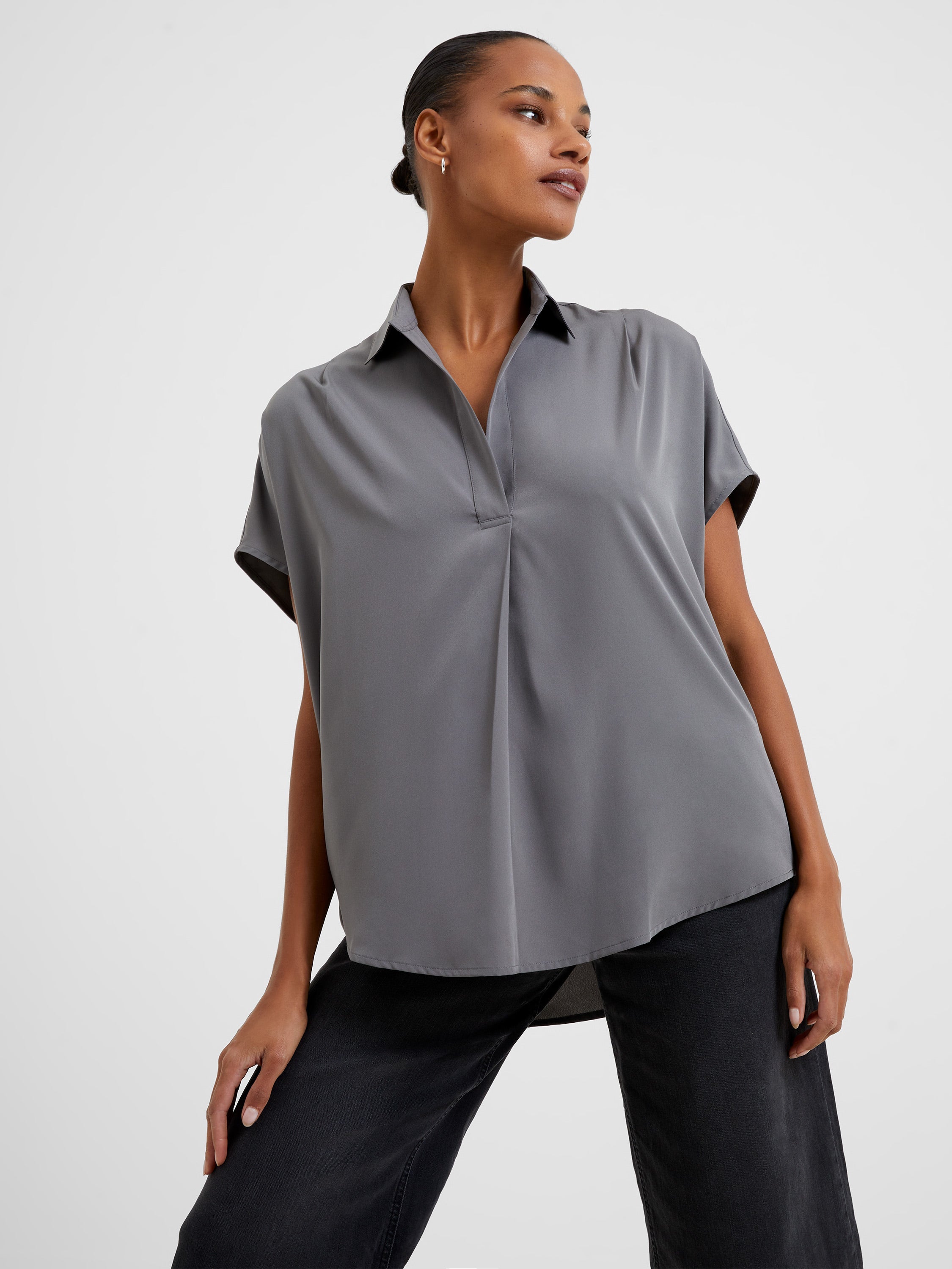 Crepe Light Recycled Popover Shirt