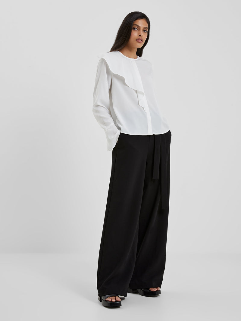 Crepe Light Recycled Asymmetric Frill Shirt