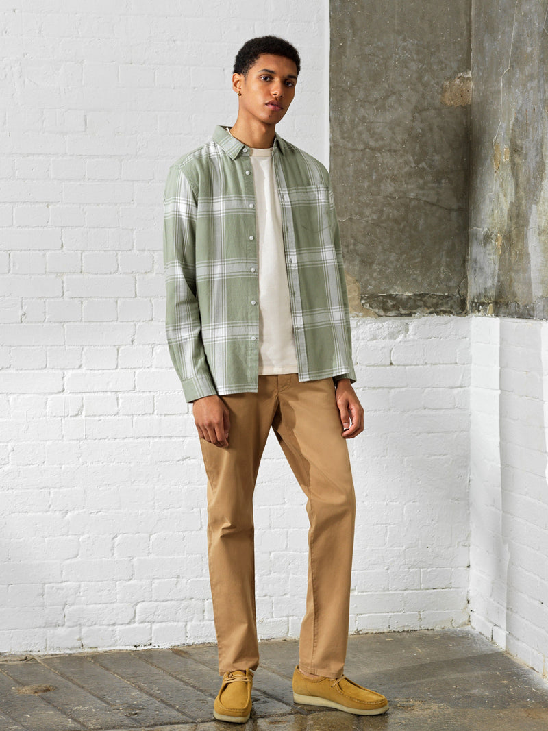 Gingham shirt and clearance chinos