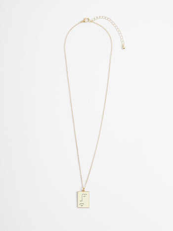 Abstract Enamel Face Necklace