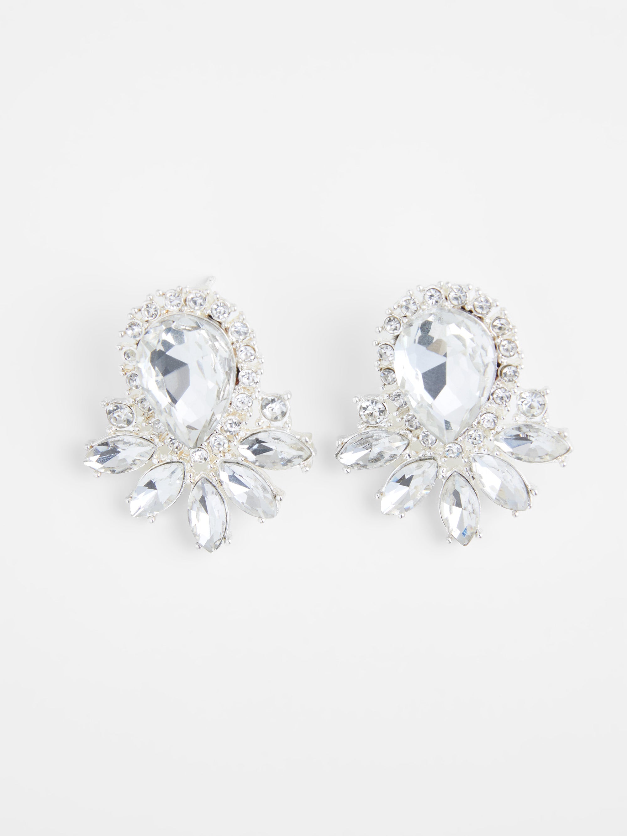 Large Diamente Stud Earrings