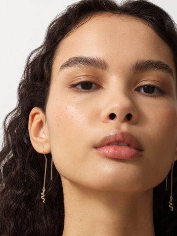 Thread Through Snake Earrings