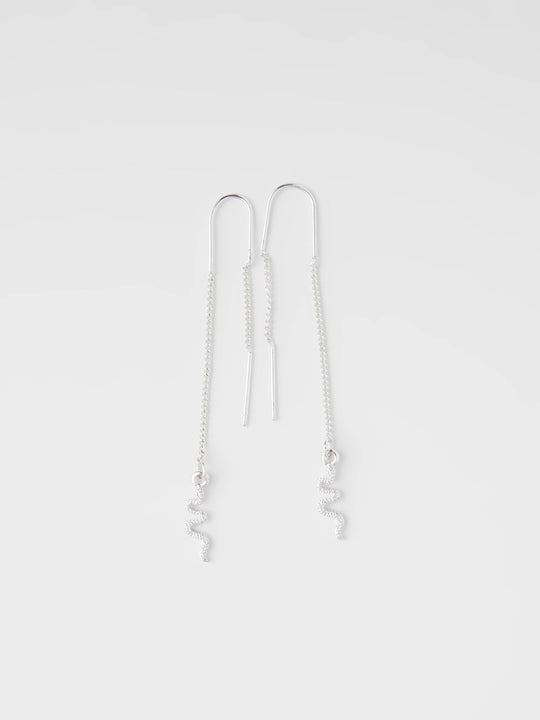 Thread Through Snake Earrings