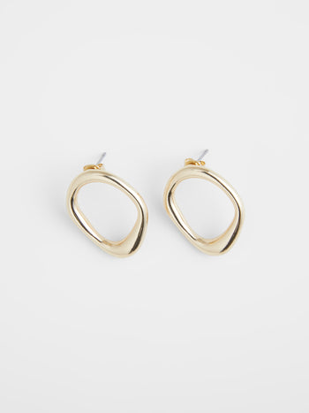 Organic Oval Stud Earrings