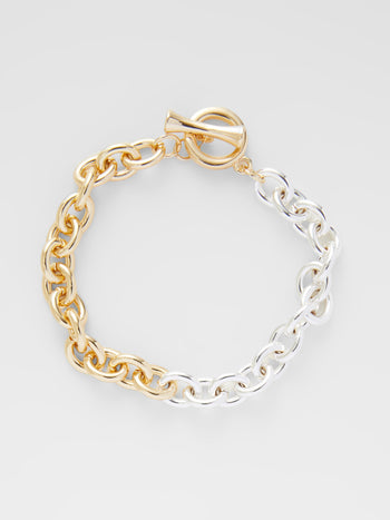 Mixed Metal Chunky Chain Bracelet