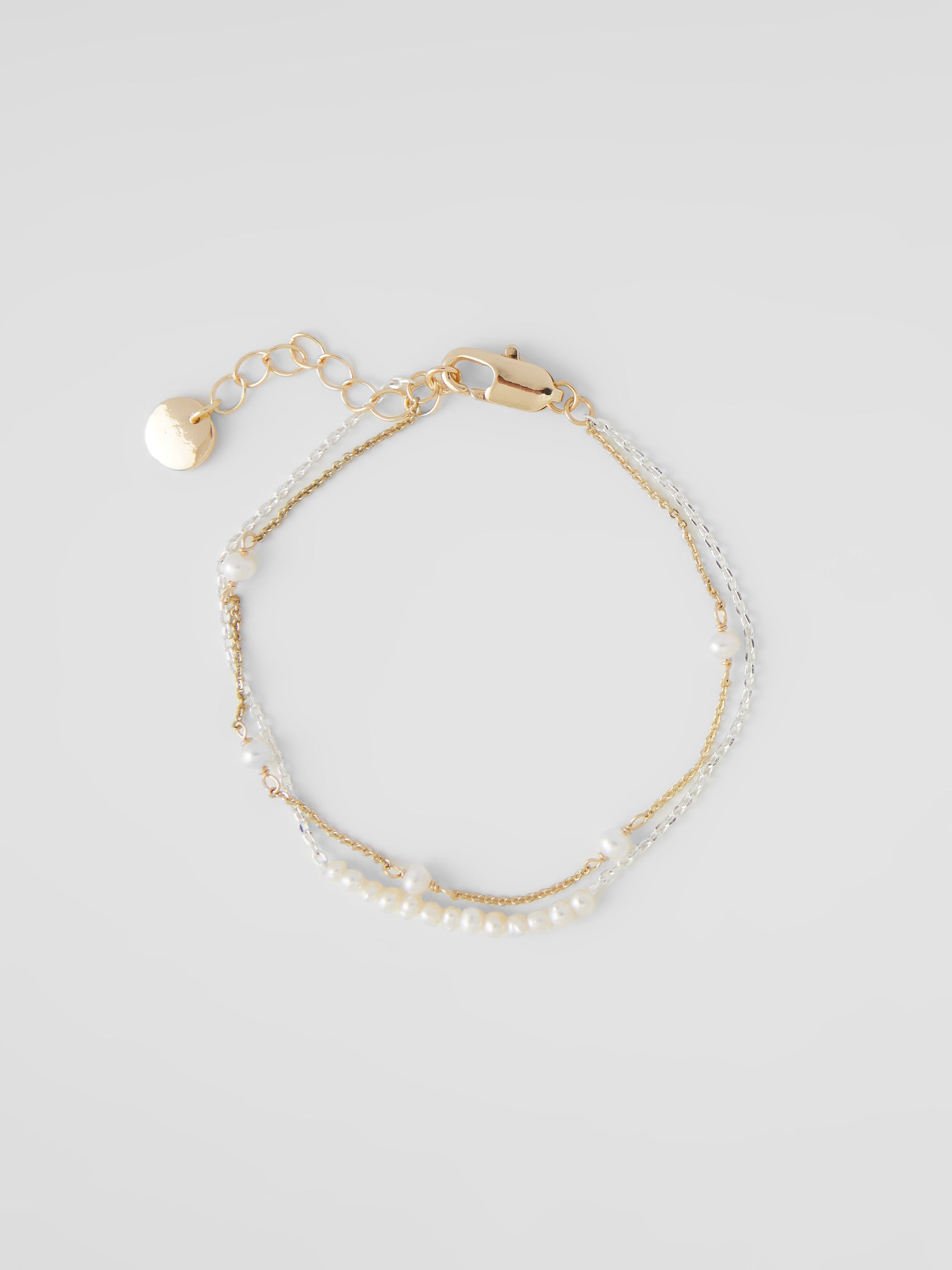 Fresh Water Pearl & Chain Delicate Bracelet