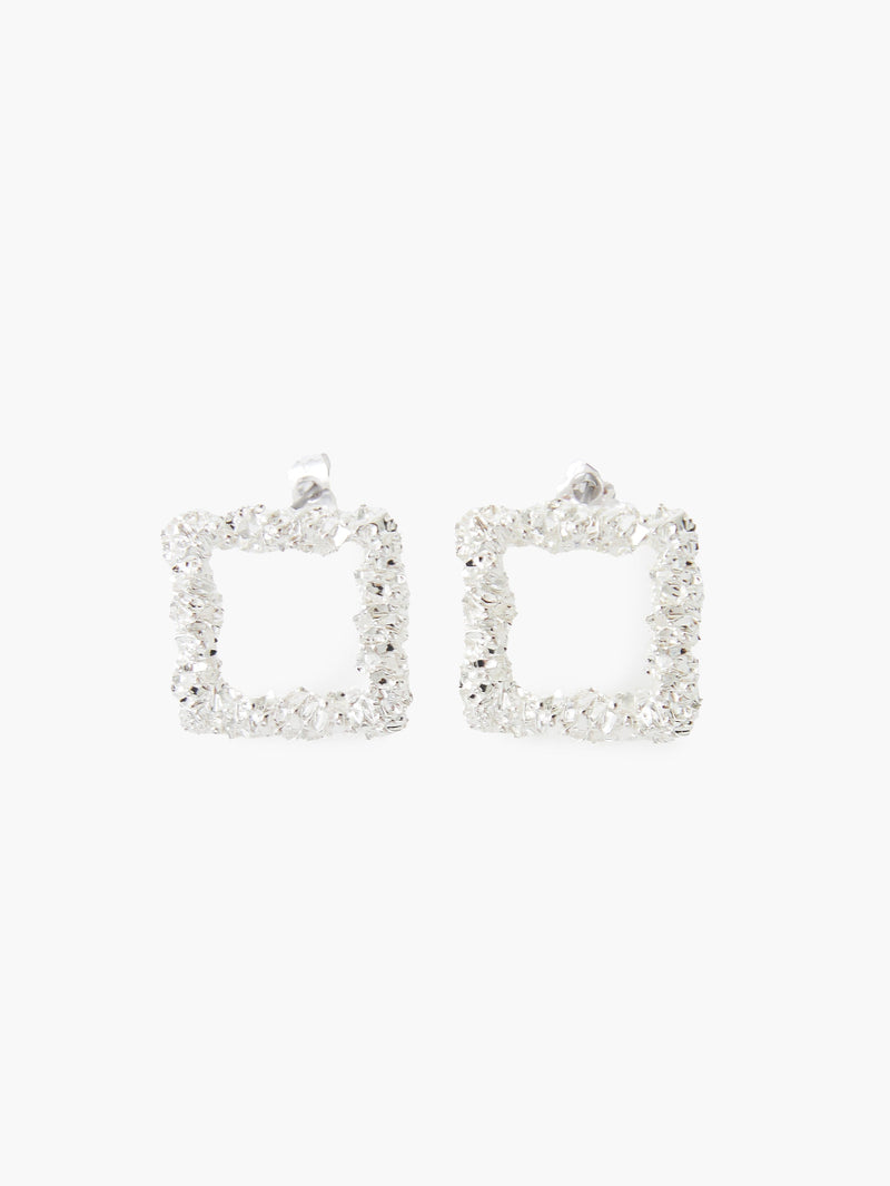 Square Scrunch Metal Mini Stud Earrings