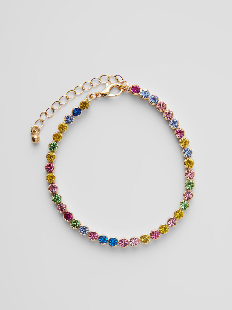 Rainbow Mixed Diamante Bracelet