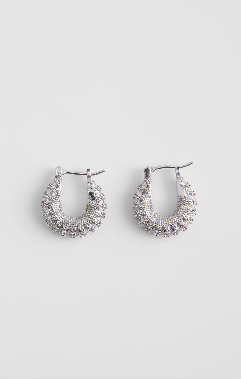 Chunky Delicate Diamante Mini Hoop Earrings