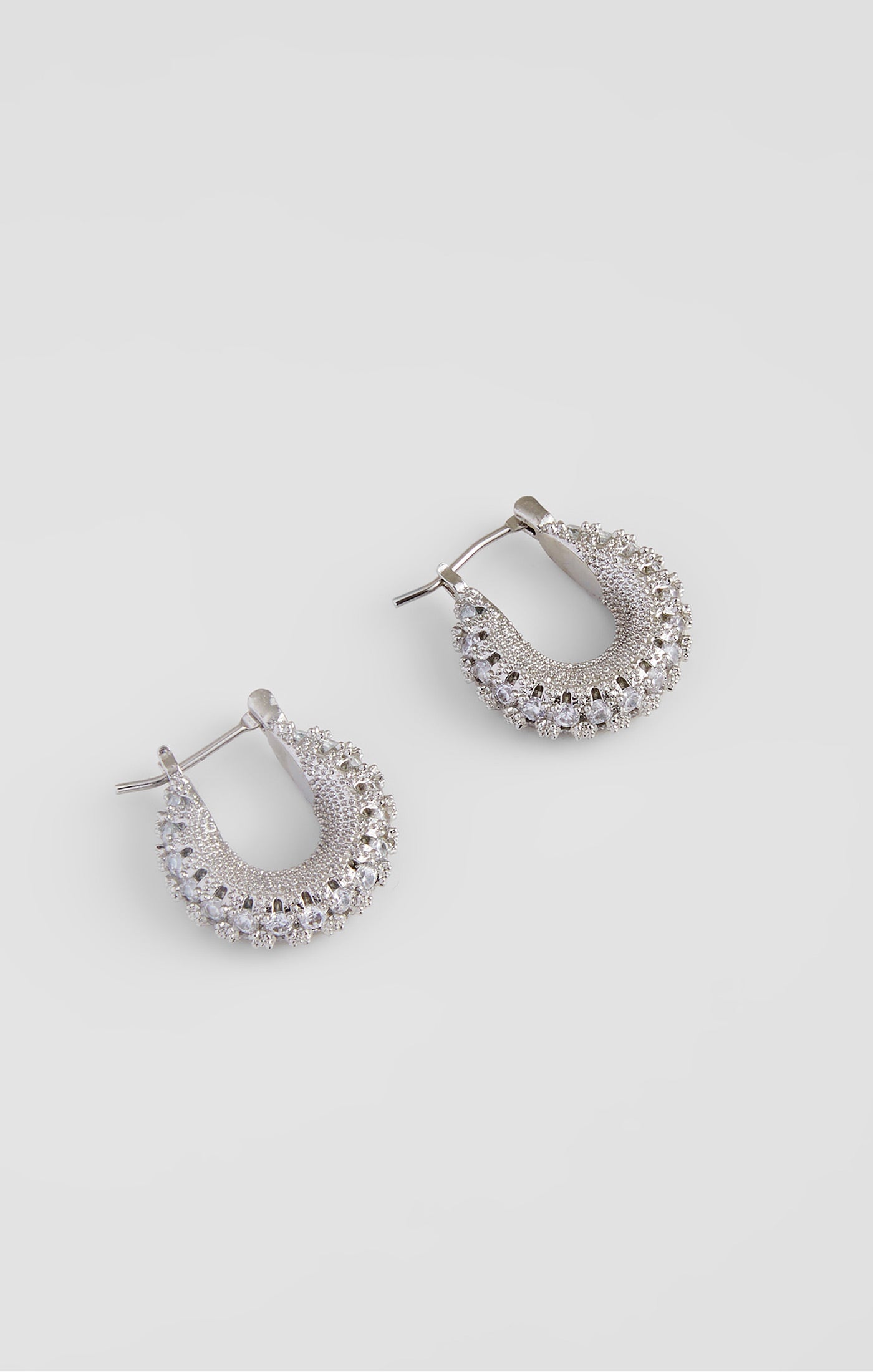 Chunky Delicate Diamante Mini Hoop Earrings