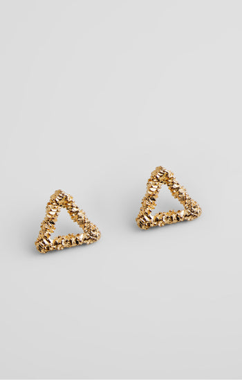 Triangle Scrunch Metal Mini Stud Earrings