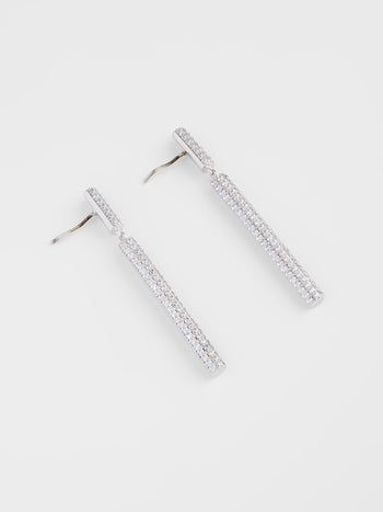 Diamante Elongated Drop Earrings