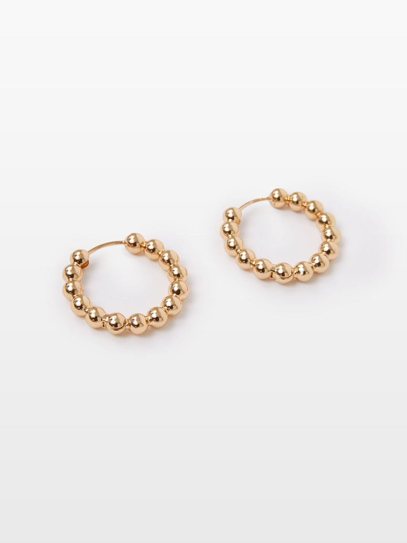 Metal Ball Hoop Earrings