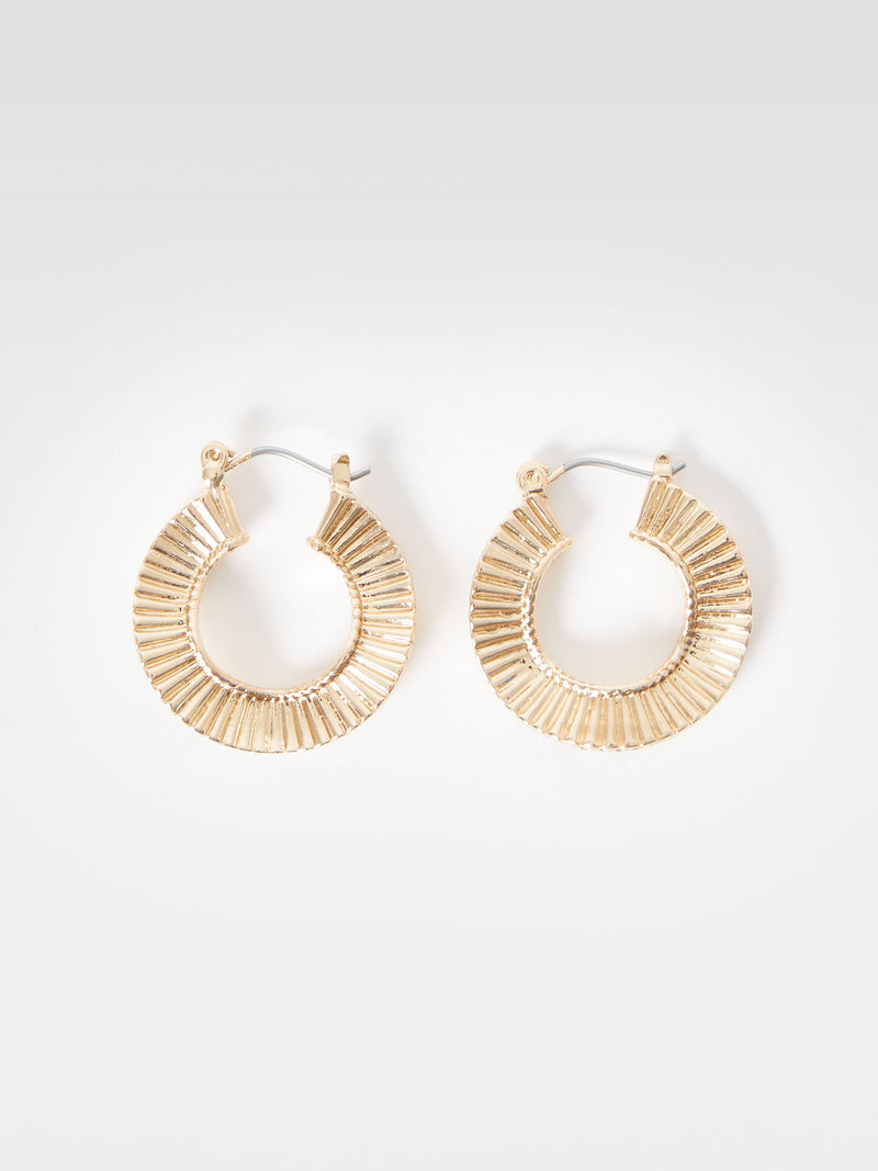 Circular Textured Hoop Earrings