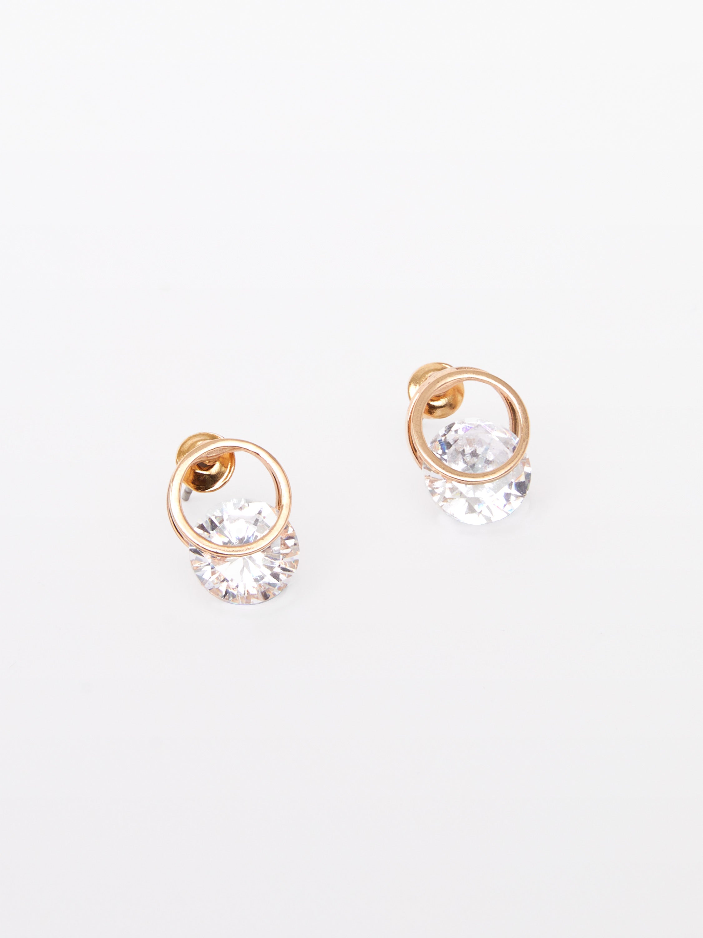 Diamante Huggie Stud Earrings