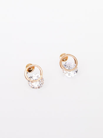 Diamante Huggie Stud Earrings