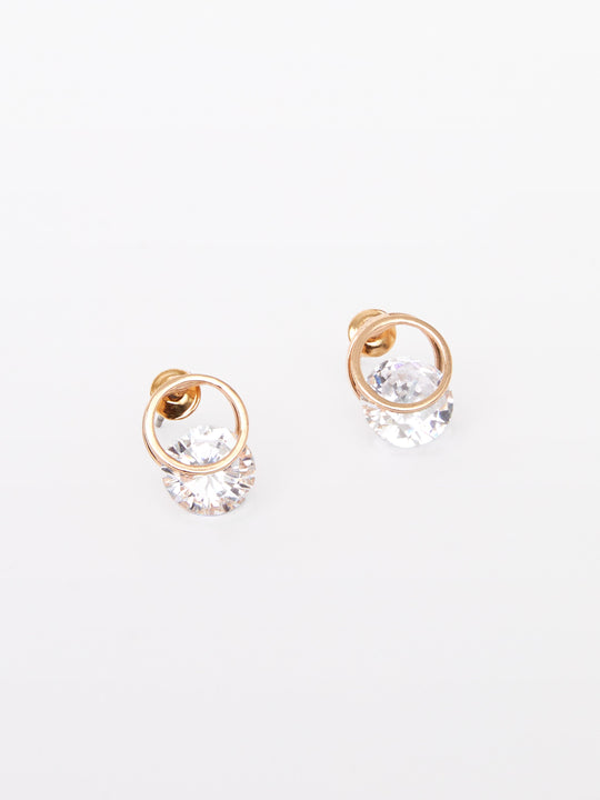 Diamante Huggie Stud Earrings