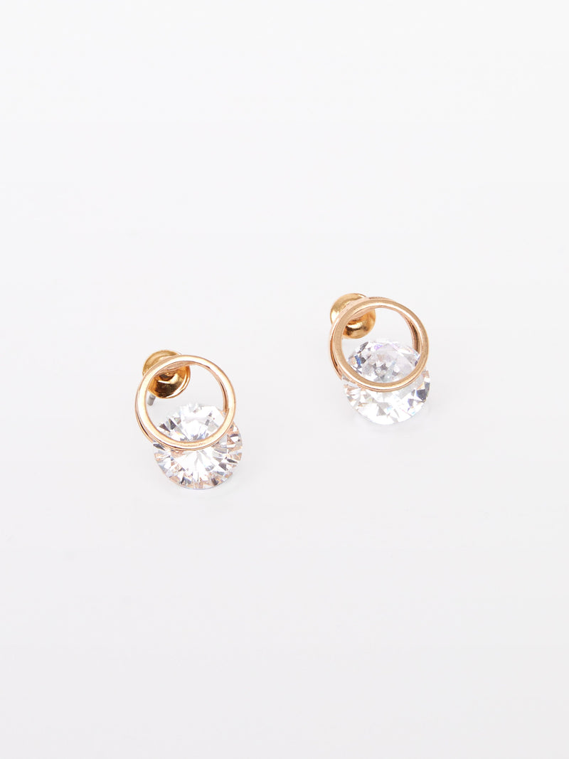 Diamante Huggie Stud Earrings