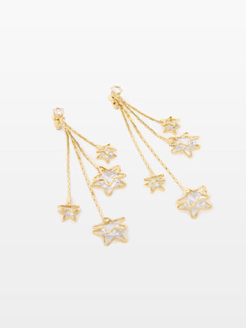 Star Diamante Cascade Earrings
