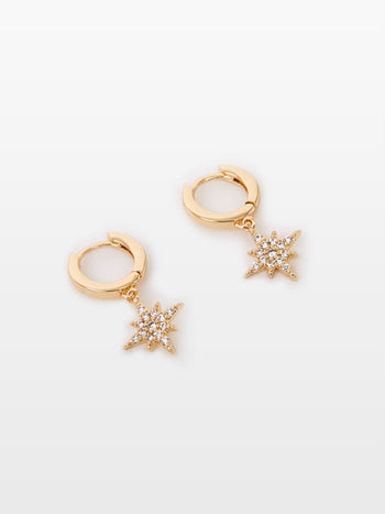 Star Huggie Hoop Earrings