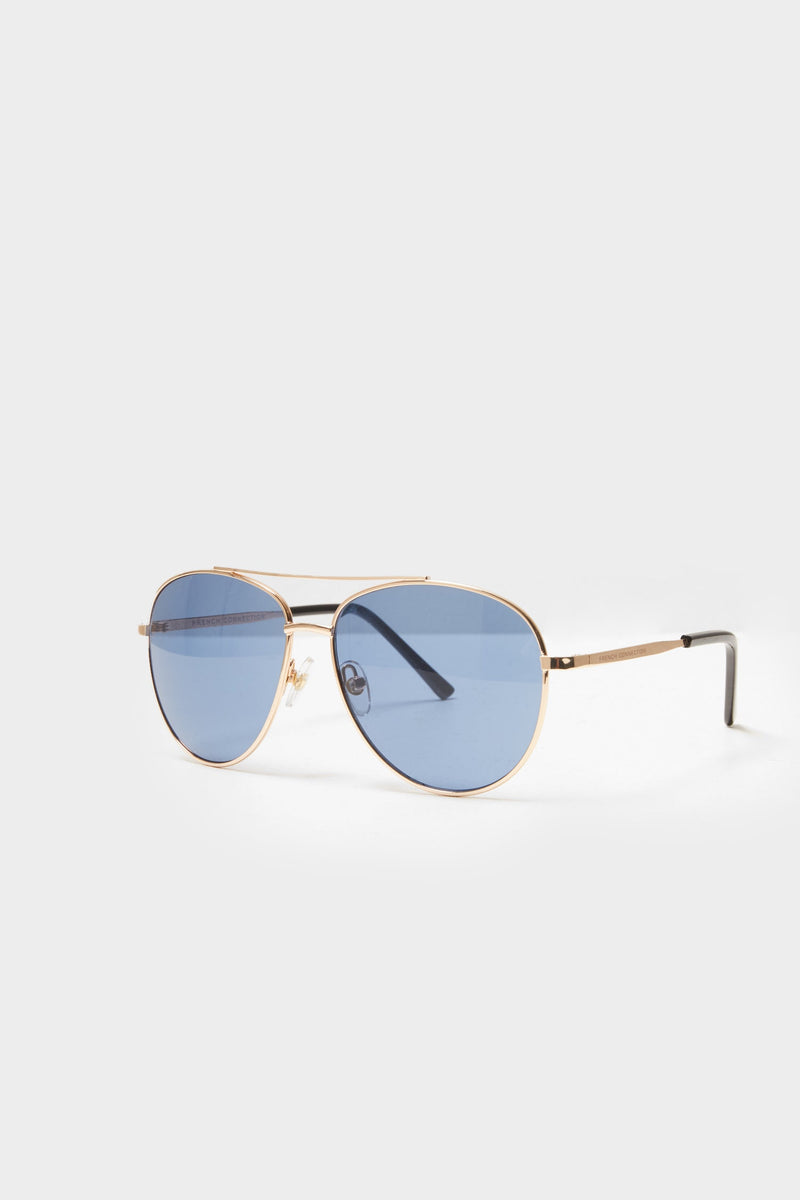 metal d frame aviator sunglasses gold