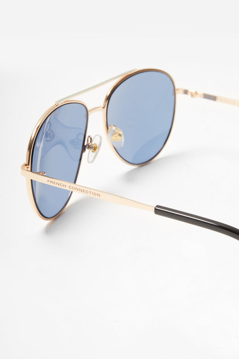 metal d frame aviator sunglasses gold